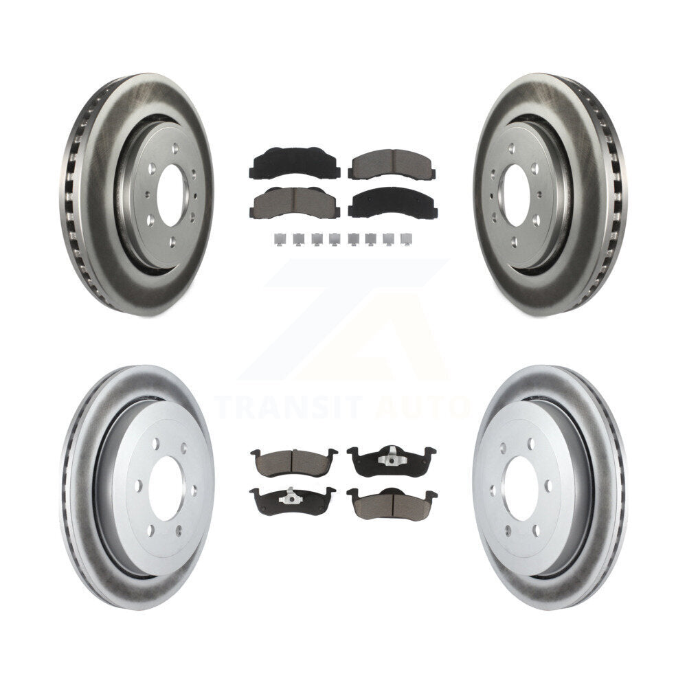 [Avant + Arrière] Kit de disque (revêtu) et plaquette (céramique) de frein pour 2010-2017 Ford Expedition Lincoln Navigator KGC-100898