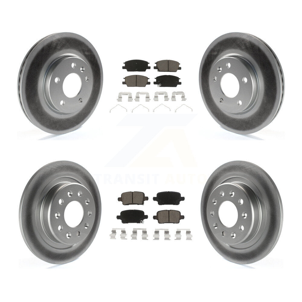 [Avant + Arrière] Kit de disque (revêtu) et plaquette (céramique) de frein pour Chevrolet Equinox Malibu GMC Terrain Buick LaCrosse KGC-100903