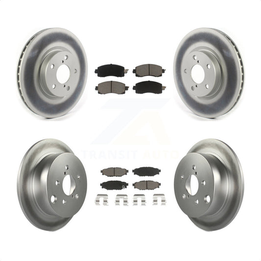 [Avant + Arrière] Kit de disque (revêtu) et plaquette (céramique) de frein pour 2017-2021 Subaru Impreza avec 276mm Diameter Rotor KGC-100907 par Transit Auto