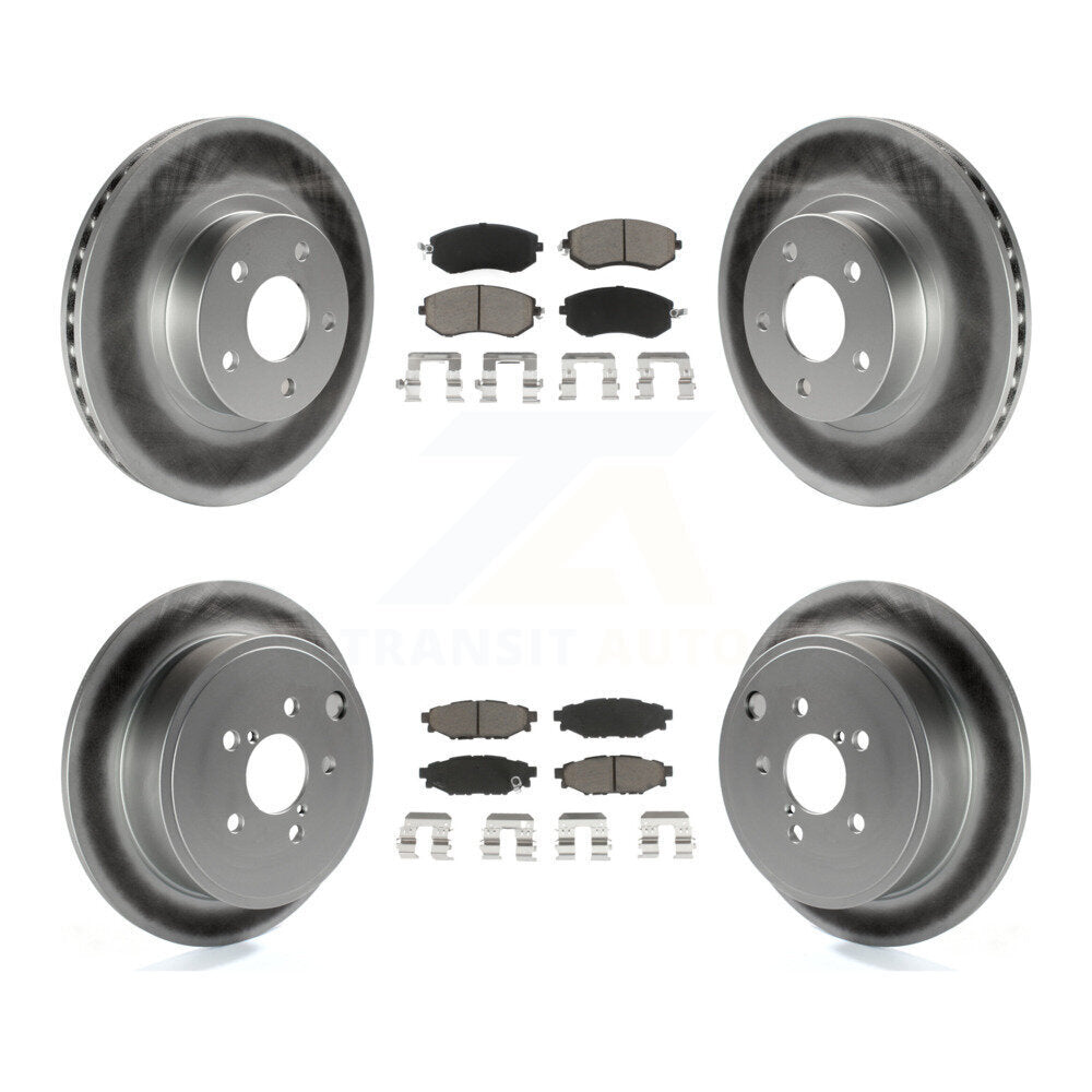 [Avant + Arrière] Kit de disque (revêtu) et plaquette (céramique) de frein pour 2011 Subaru Impreza Outback Sport 2.5i Premium KGC-100931