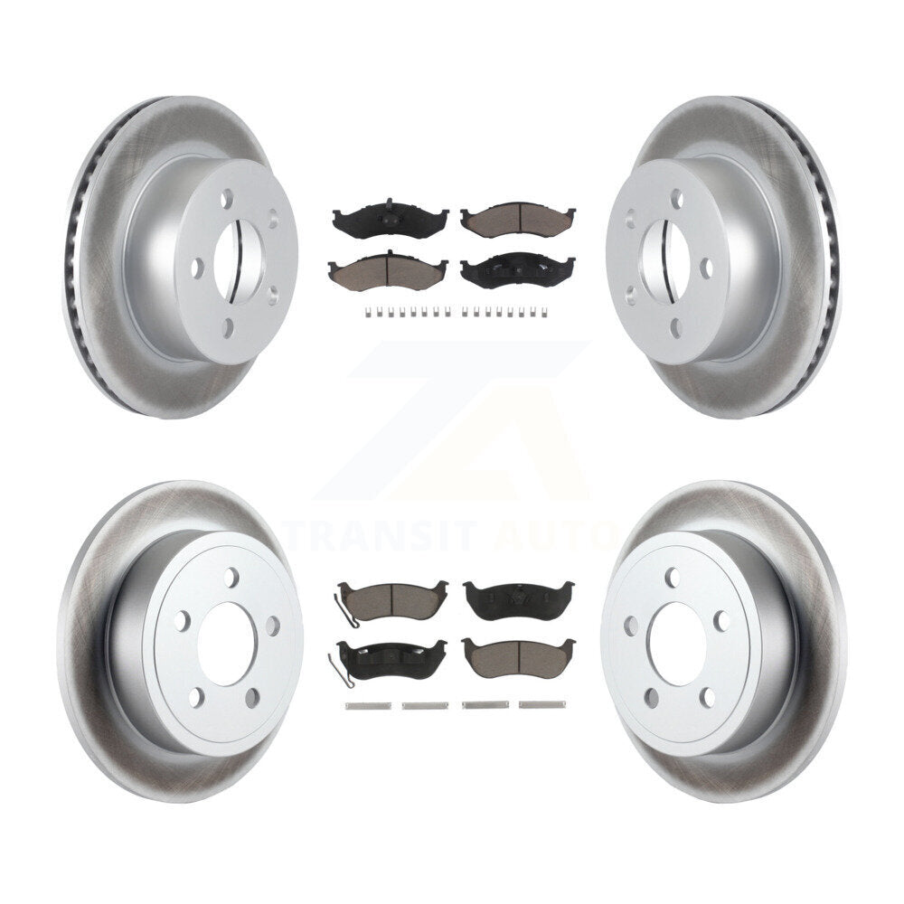 [Avant + Arrière] Kit de disque (revêtu) et plaquette (céramique) de frein pour Jeep Wrangler TJ rear brakes KGC-100932