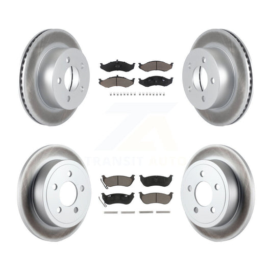 [Avant + Arrière] Kit de disque (revêtu) et plaquette (céramique) de frein pour Jeep Wrangler TJ rear brakes KGC-100932