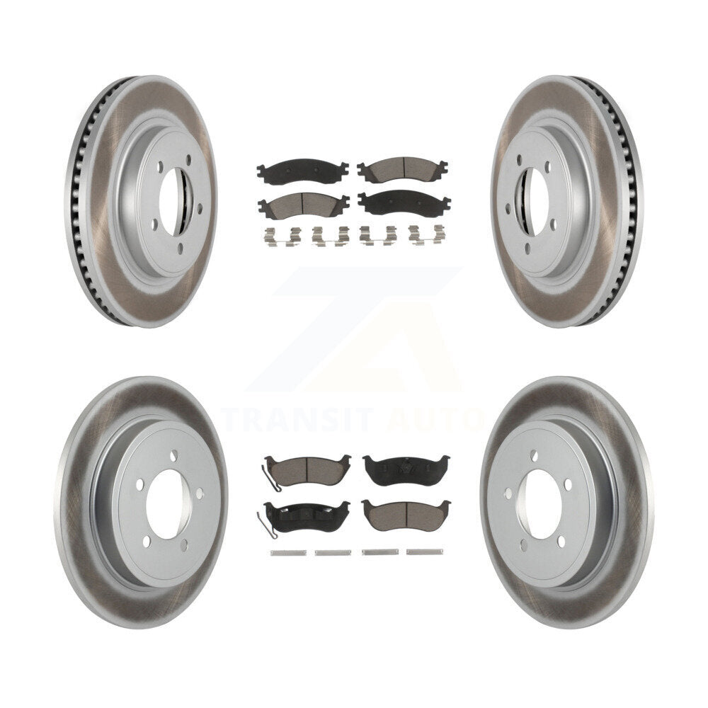 [Avant + Arrière] Kit de disque (revêtu) et plaquette (céramique) de frein pour Ford Explorer Sport Trac Mercury Mountaineer KGC-100933