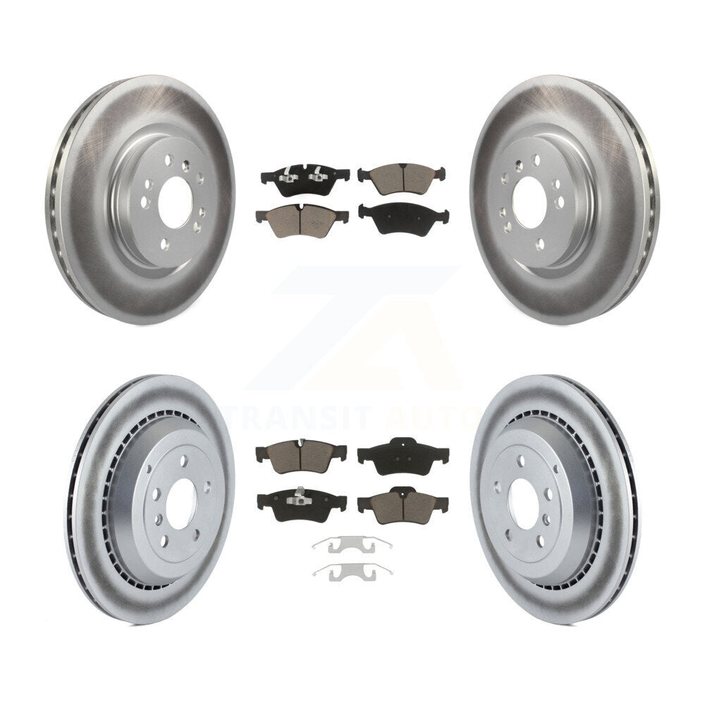 [Avant + Arrière] Kit de disque (revêtu) et plaquette (céramique) de frein pour Mercedes-Benz R350 ML500 R500 R320 avec Vented Rotor KGC-100936
