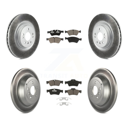 [Avant + Arrière] Kit de disque (revêtu) et plaquette (céramique) de frein pour 2007-2009 Mercedes-Benz ML320 avec 350mm Diameter Rotor KGC-100938