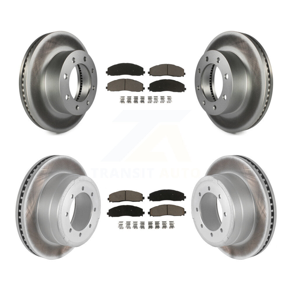 [Avant + Arrière] Kit de disque (revêtu) et plaquette (céramique) de frein pour Ford F-250 Super Duty F-350 F-450 KGC-100940