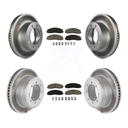 [Avant + Arrière] Kit de disque (revêtu) et plaquette (céramique) de frein pour Ford F-250 Super Duty F-350 F-450 KGC-100940