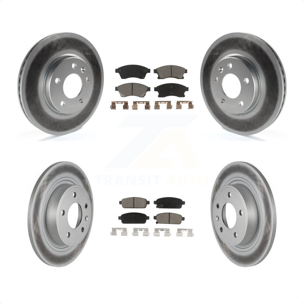 [Avant + Arrière] Kit de disque (revêtu) et plaquette (céramique) de frein pour Chevrolet Cruze Buick Verano Volt Orlando KGC-100944 par Transit Auto