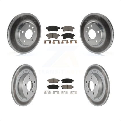 [Avant + Arrière] Kit de disque (revêtu) et plaquette (céramique) de frein pour Chevrolet Cruze Buick Verano Volt Orlando KGC-100944 par Transit Auto
