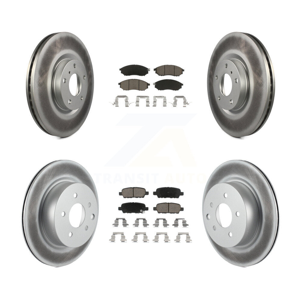 [Avant + Arrière] Kit de disque (revêtu) et plaquette (céramique) de frein pour INFINITI G37 G35 M35 Nissan 350Z EX35 370Z G25 M45 Q40 QX50 EX37 KGC-100948