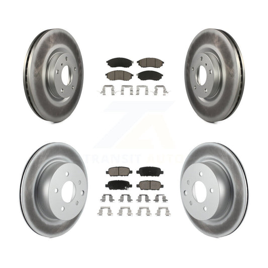 [Avant + Arrière] Kit de disque (revêtu) et plaquette (céramique) de frein pour INFINITI G37 G35 M35 Nissan 350Z EX35 370Z G25 M45 Q40 QX50 EX37 KGC-100948