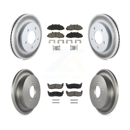 [Avant + Arrière] Kit de disque (revêtu) et plaquette (céramique) de frein pour Ford F-150 Heritage avec 5 Lug Wheels 4WD KGC-100952