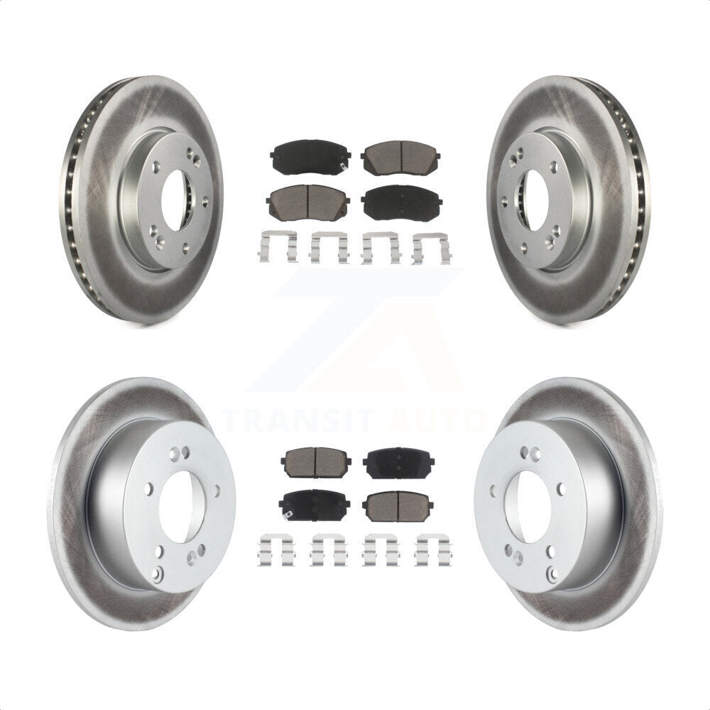 [Avant + Arrière] Kit de disque (revêtu) et plaquette (céramique) de frein pour 2007-2009 Kia Rondo KGC-100963 par Transit Auto