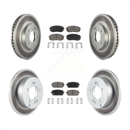 [Avant + Arrière] Kit de disque (revêtu) et plaquette (céramique) de frein pour 2007-2009 Kia Rondo KGC-100963 par Transit Auto
