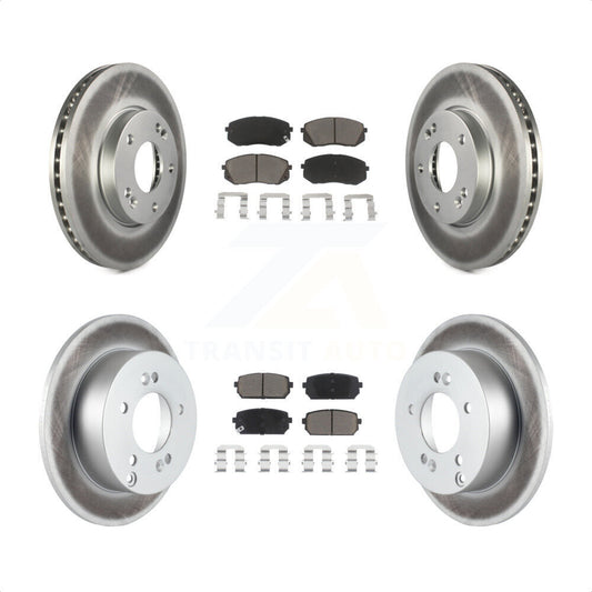 [Avant + Arrière] Kit de disque (revêtu) et plaquette (céramique) de frein pour 2007-2009 Kia Rondo KGC-100963 par Transit Auto