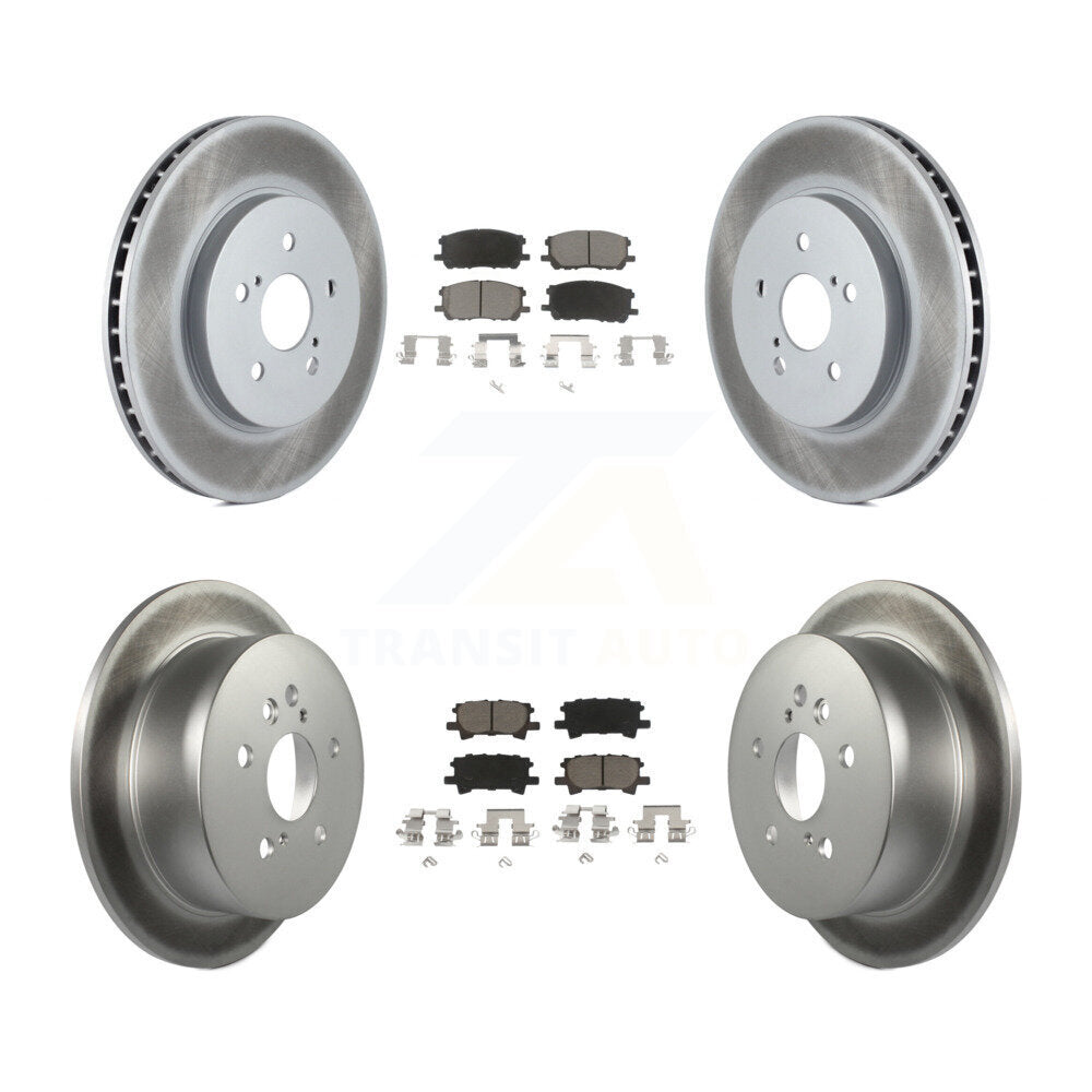 [Avant + Arrière] Kit de disque (revêtu) et plaquette (céramique) de frein pour Lexus Toyota Highlander RX350 RX330 RX400h KGC-100964
