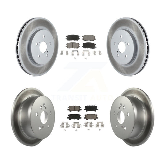 [Avant + Arrière] Kit de disque (revêtu) et plaquette (céramique) de frein pour Lexus Toyota Highlander RX350 RX330 RX400h KGC-100964