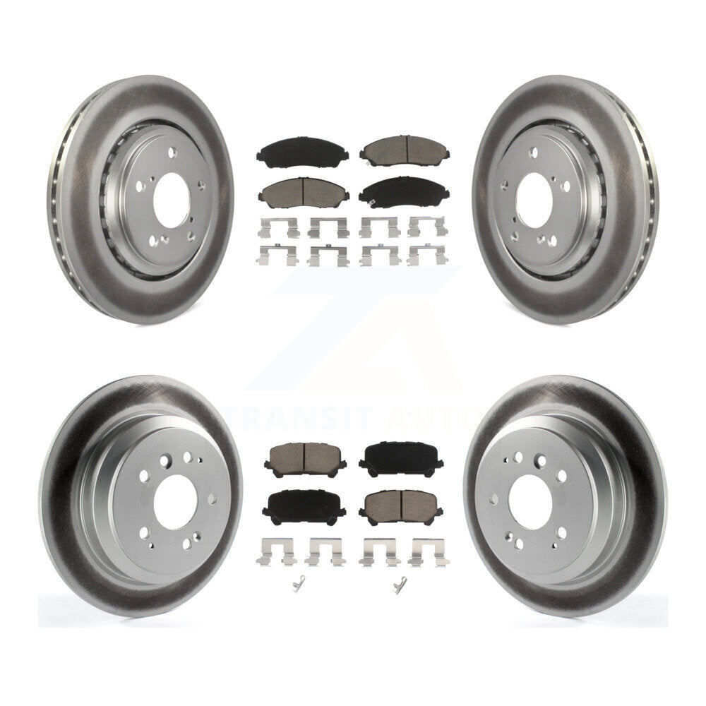 [Avant + Arrière] Kit de disque (revêtu) et plaquette (céramique) de frein pour Honda Pilot Ridgeline KGC-100966