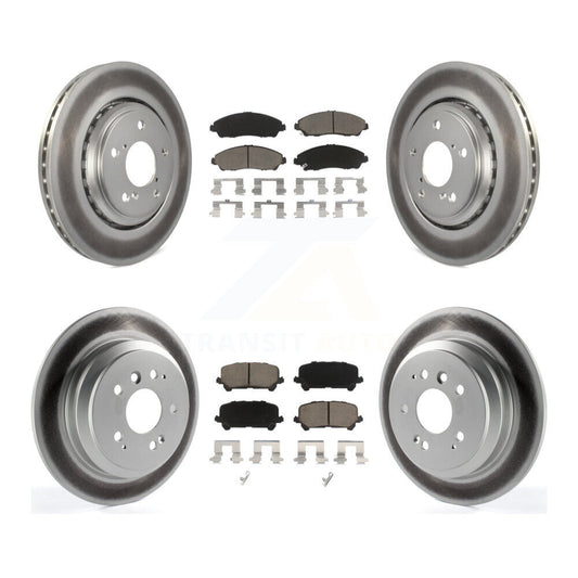 [Avant + Arrière] Kit de disque (revêtu) et plaquette (céramique) de frein pour Honda Pilot Ridgeline KGC-100966