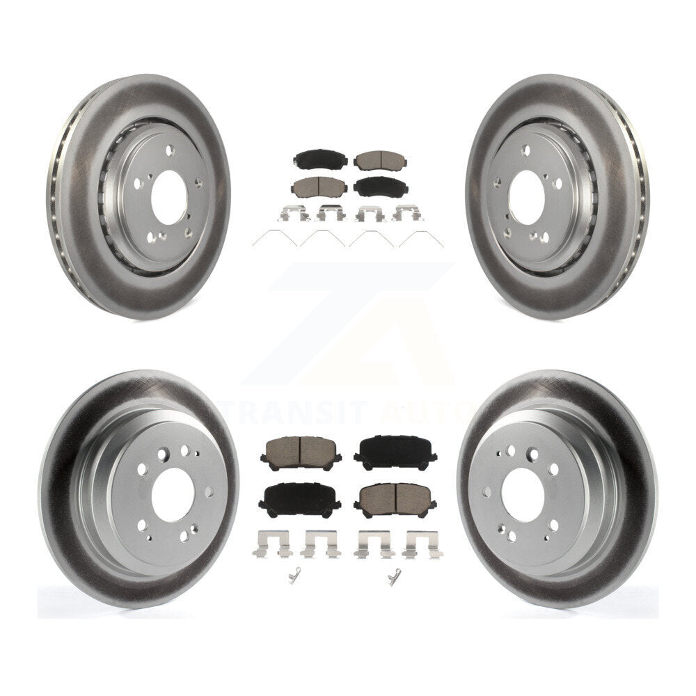 [Avant + Arrière] Kit de disque (revêtu) et plaquette (céramique) de frein pour 2019-2022 Honda Passport KGC-100967