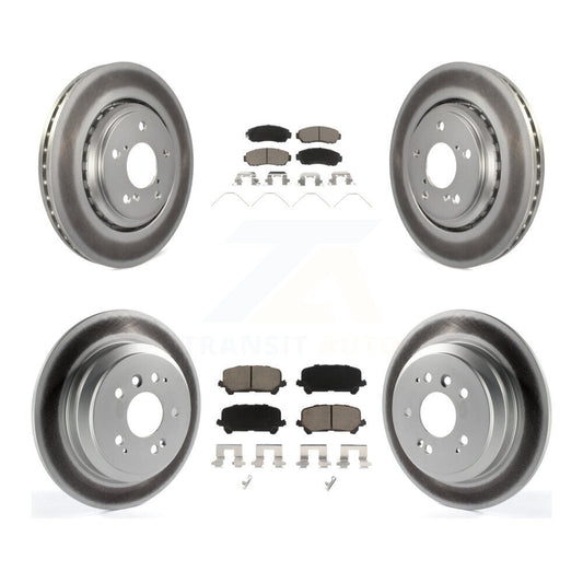 [Avant + Arrière] Kit de disque (revêtu) et plaquette (céramique) de frein pour 2019-2022 Honda Passport KGC-100967