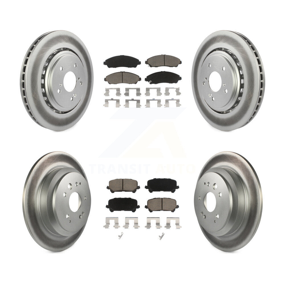 [Avant + Arrière] Kit de disque (revêtu) et plaquette (céramique) de frein pour 2014-2016 Acura MDX KGC-100968