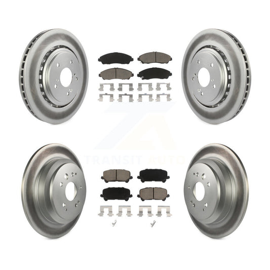 [Avant + Arrière] Kit de disque (revêtu) et plaquette (céramique) de frein pour 2014-2016 Acura MDX KGC-100968