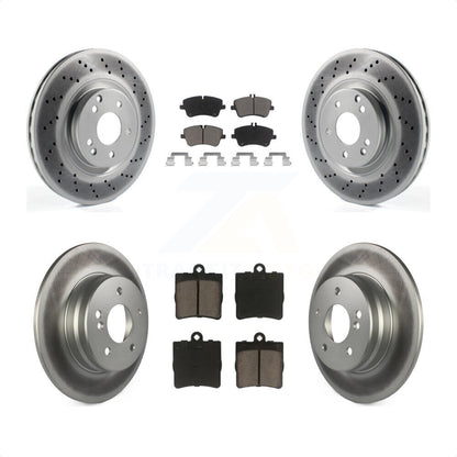 [Avant + Arrière] Kit de disque (revêtu) et plaquette (céramique) de frein pour 2007-2008 Mercedes-Benz SLK280 avec Sport Package KGC-100970 par Transit Auto