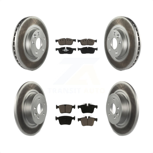 [Avant + Arrière] Kit de disque (revêtu) et plaquette (céramique) de frein pour 2016-2017 Land Rover Range Evoque avec 300mm Diameter Rotor KGC-100975 par Transit Auto