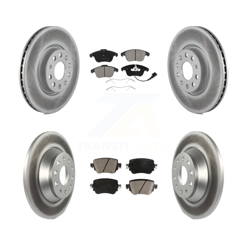 [Avant + Arrière] Kit de disque (revêtu) et plaquette (céramique) de frein pour 2016-2018 Audi Q3 Quattro KGC-100982