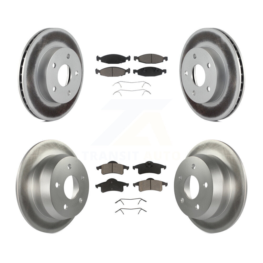 [Avant + Arrière] Kit de disque (revêtu) et plaquette (céramique) de frein pour 1999-2002 Jeep Grand Cherokee avec Teves & ATE Caliper KGC-100984