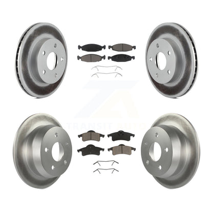 [Avant + Arrière] Kit de disque (revêtu) et plaquette (céramique) de frein pour 1999-2002 Jeep Grand Cherokee avec Teves & ATE Caliper KGC-100984
