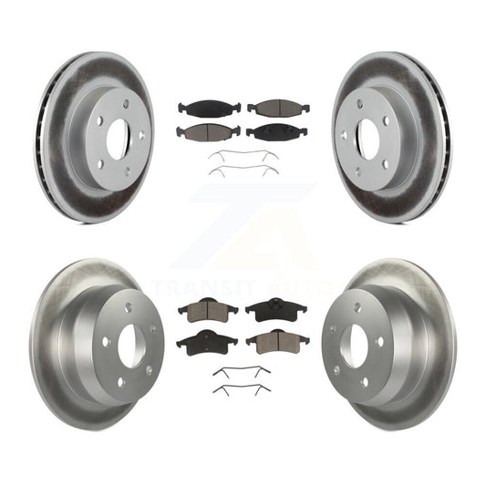[Avant + Arrière] Kit de disque (revêtu) et plaquette (céramique) de frein pour 1999-2002 Jeep Grand Cherokee avec Teves & ATE Caliper KGC-100984
