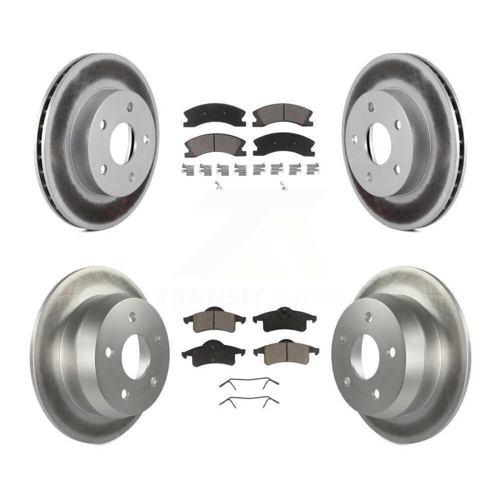 [Avant + Arrière] Kit de disque (revêtu) et plaquette (céramique) de frein pour Jeep Grand Cherokee KGC-100985
