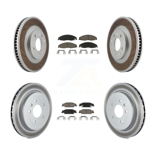 [Avant + Arrière] Kit de disque (revêtu) et plaquette (céramique) de frein pour Cadillac CTS avec Standard Suspension KGC-100986
