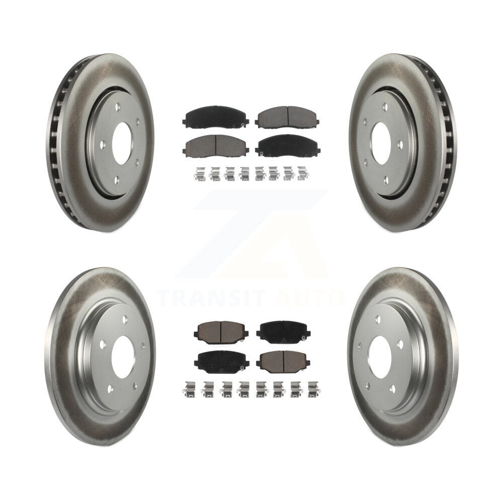 [Avant + Arrière] Kit de disque (revêtu) et plaquette (céramique) de frein pour 2017-2018 Dodge Grand Caravan avec Single Piston Caliper KGC-100988