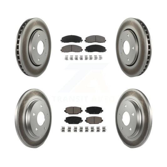 [Avant + Arrière] Kit de disque (revêtu) et plaquette (céramique) de frein pour 2017-2018 Dodge Grand Caravan avec Single Piston Caliper KGC-100988