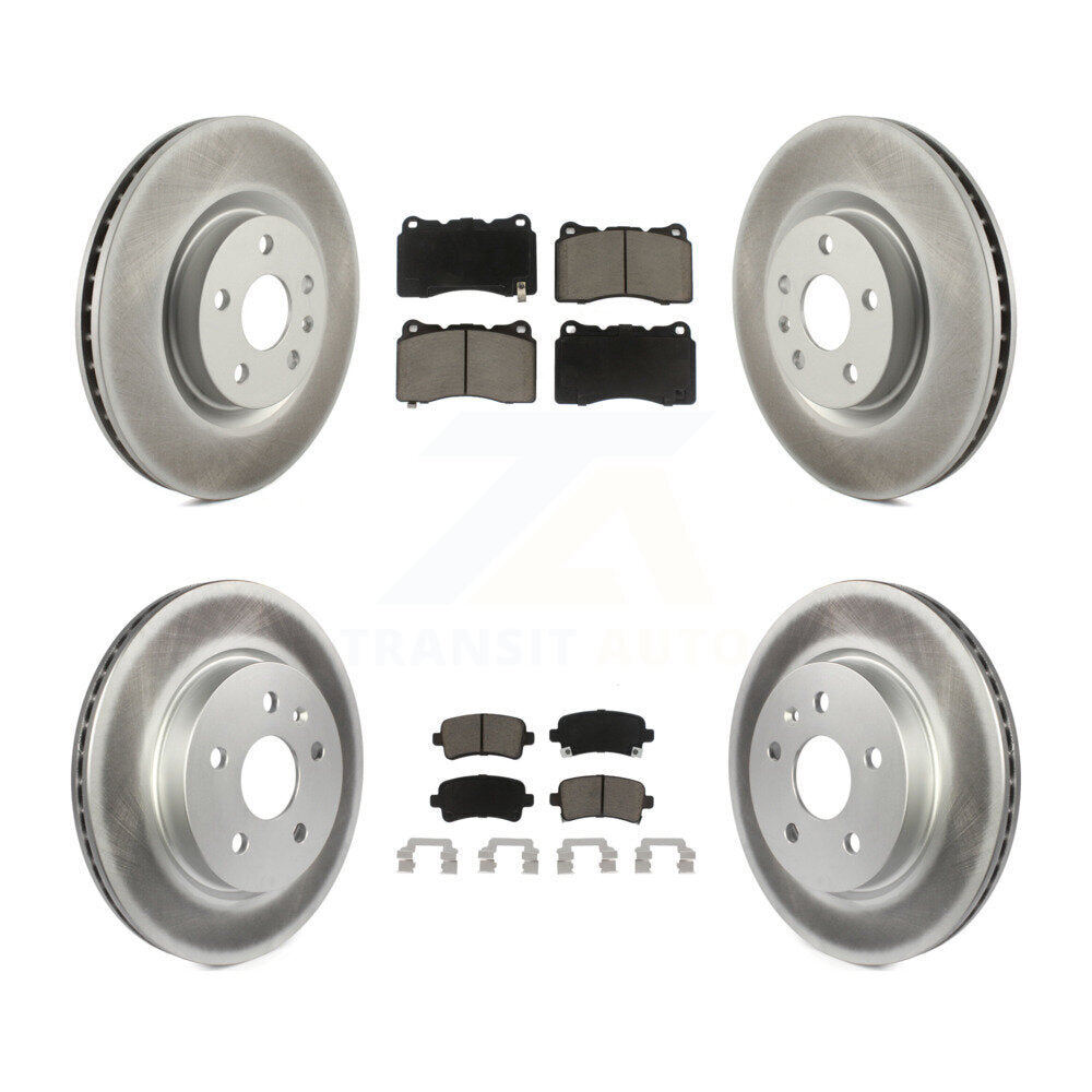 [Avant + Arrière] Kit de disque (revêtu) et plaquette (céramique) de frein pour 2013-2019 Cadillac XTS sans Heavy Duty Brakes KGC-101003