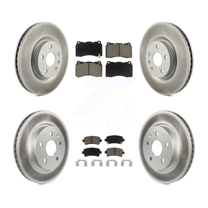 [Avant + Arrière] Kit de disque (revêtu) et plaquette (céramique) de frein pour 2013-2019 Cadillac XTS sans Heavy Duty Brakes KGC-101003