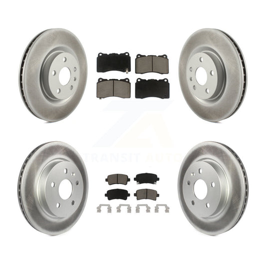 [Avant + Arrière] Kit de disque (revêtu) et plaquette (céramique) de frein pour 2013-2019 Cadillac XTS sans Heavy Duty Brakes KGC-101003