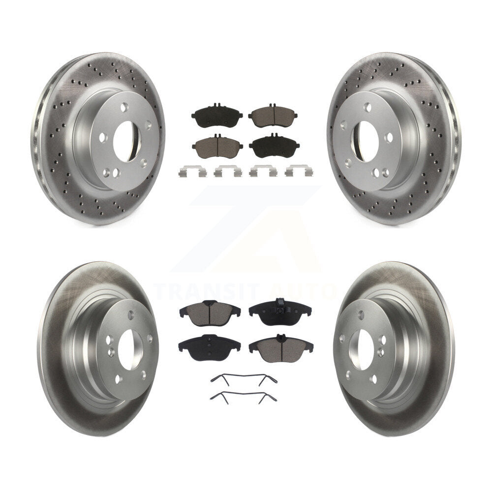 [Avant + Arrière] Kit de disque (revêtu) et plaquette (céramique) de frein pour Mercedes-Benz C300 C250 C230 KGC-101006