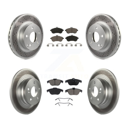 [Avant + Arrière] Kit de disque (revêtu) et plaquette (céramique) de frein pour Mercedes-Benz C300 C250 C230 KGC-101006
