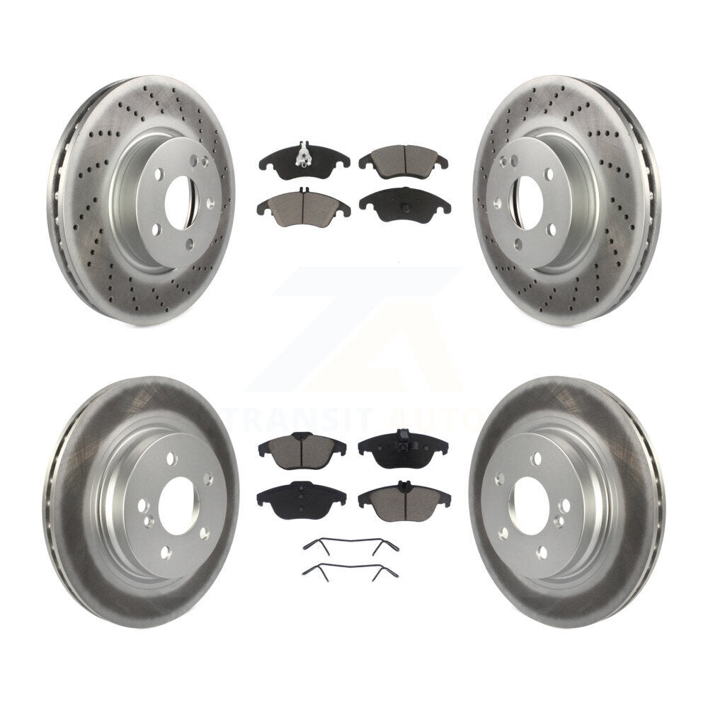 [Avant + Arrière] Kit de disque (revêtu) et plaquette (céramique) de frein pour Mercedes-Benz E350 C300 C350 KGC-101011