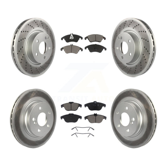 [Avant + Arrière] Kit de disque (revêtu) et plaquette (céramique) de frein pour Mercedes-Benz E350 C300 C350 KGC-101011