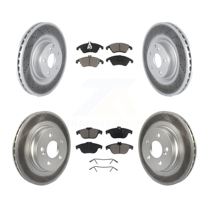 [Avant + Arrière] Kit de disque (revêtu) et plaquette (céramique) de frein pour 2010-2011 Mercedes-Benz E550 Coupe avec 300mm Diameter Rotor KGC-101013
