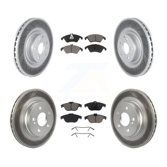 [Avant + Arrière] Kit de disque (revêtu) et plaquette (céramique) de frein pour 2010-2011 Mercedes-Benz E550 Coupe avec 300mm Diameter Rotor KGC-101013