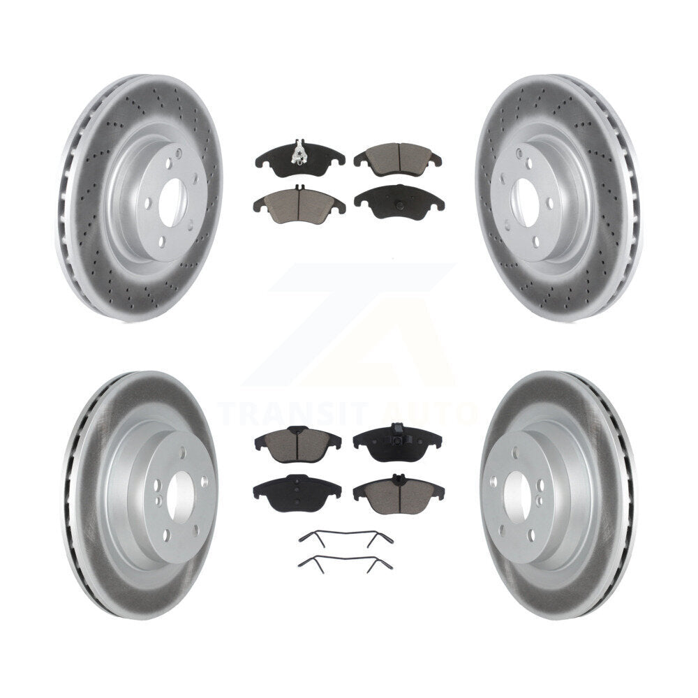 [Avant + Arrière] Kit de disque (revêtu) et plaquette (céramique) de frein pour 2010-2011 Mercedes-Benz E550 Coupe avec 320mm Diameter Rotor KGC-101014