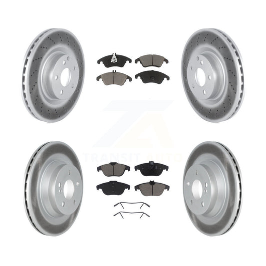 [Avant + Arrière] Kit de disque (revêtu) et plaquette (céramique) de frein pour 2010-2011 Mercedes-Benz E550 Coupe avec 320mm Diameter Rotor KGC-101014