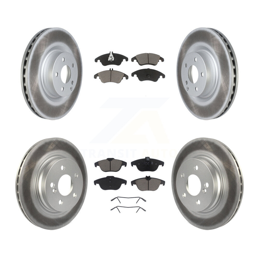 [Avant + Arrière] Kit de disque (revêtu) et plaquette (céramique) de frein pour 2010-2011 Mercedes-Benz E550 Coupe avec 300mm Diameter Rotor KGC-101015