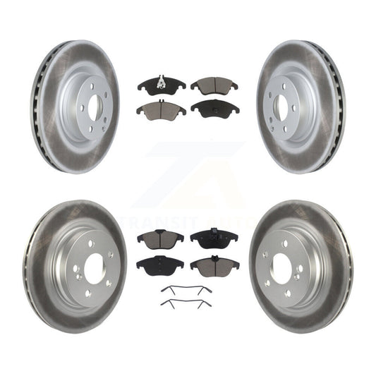 [Avant + Arrière] Kit de disque (revêtu) et plaquette (céramique) de frein pour 2010-2011 Mercedes-Benz E550 Coupe avec 300mm Diameter Rotor KGC-101015